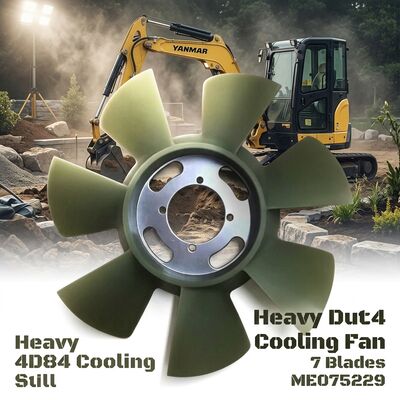 Ventilador de refrigeración de motor de miniexcavadora de alta resistencia, 7 aspas, 4 orificios, ME075229 4D84, piezas para Yanmar PC40 PC40-7, construcción y paisajismo