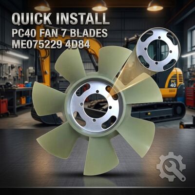 Ventilador de refrigeración de motor de ajuste directo atornillable de 7 aspas ME075229 4D84 Yanmar PC40 PC40-7 Mini Excavadora Reemplazo de instalación rápida