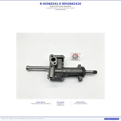 8-94366241-0 8943662410 Bomba de aceite para motor Referencia cruzada 5-12310-163-0 Para Isuzu 4BG1T 6BD1T Reemplazo de posventa
